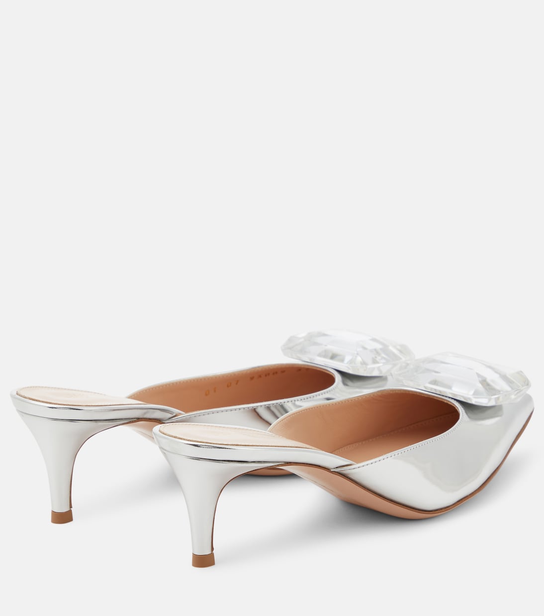 Jaipur 55 embellished metallic leather mules | Gianvito Rossi