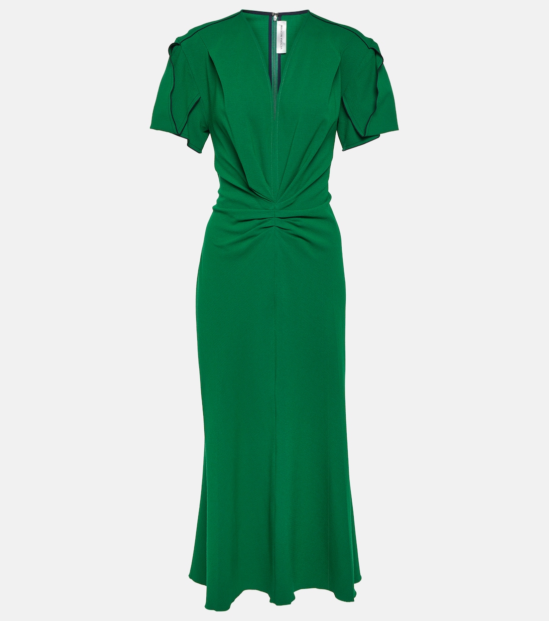 Gathered wool-blend midi dress  | Victoria Beckham