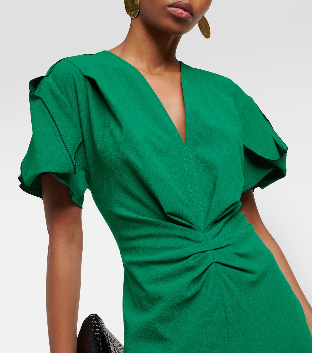 Gathered wool-blend midi dress  | Victoria Beckham