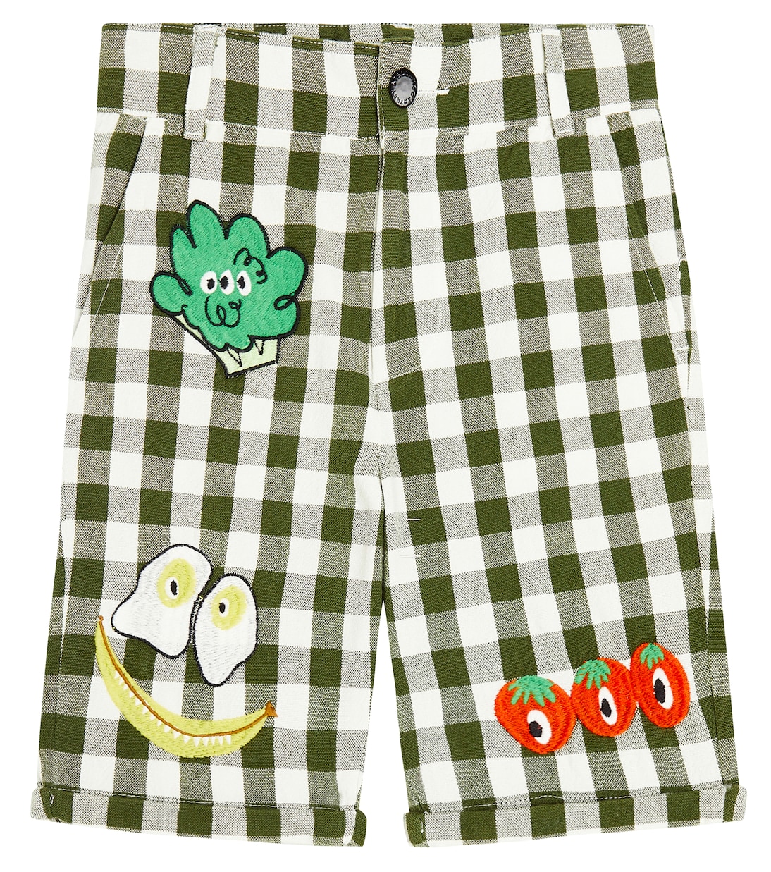 Shorts de algodón a cuadros con apliques | Stella McCartney Kids