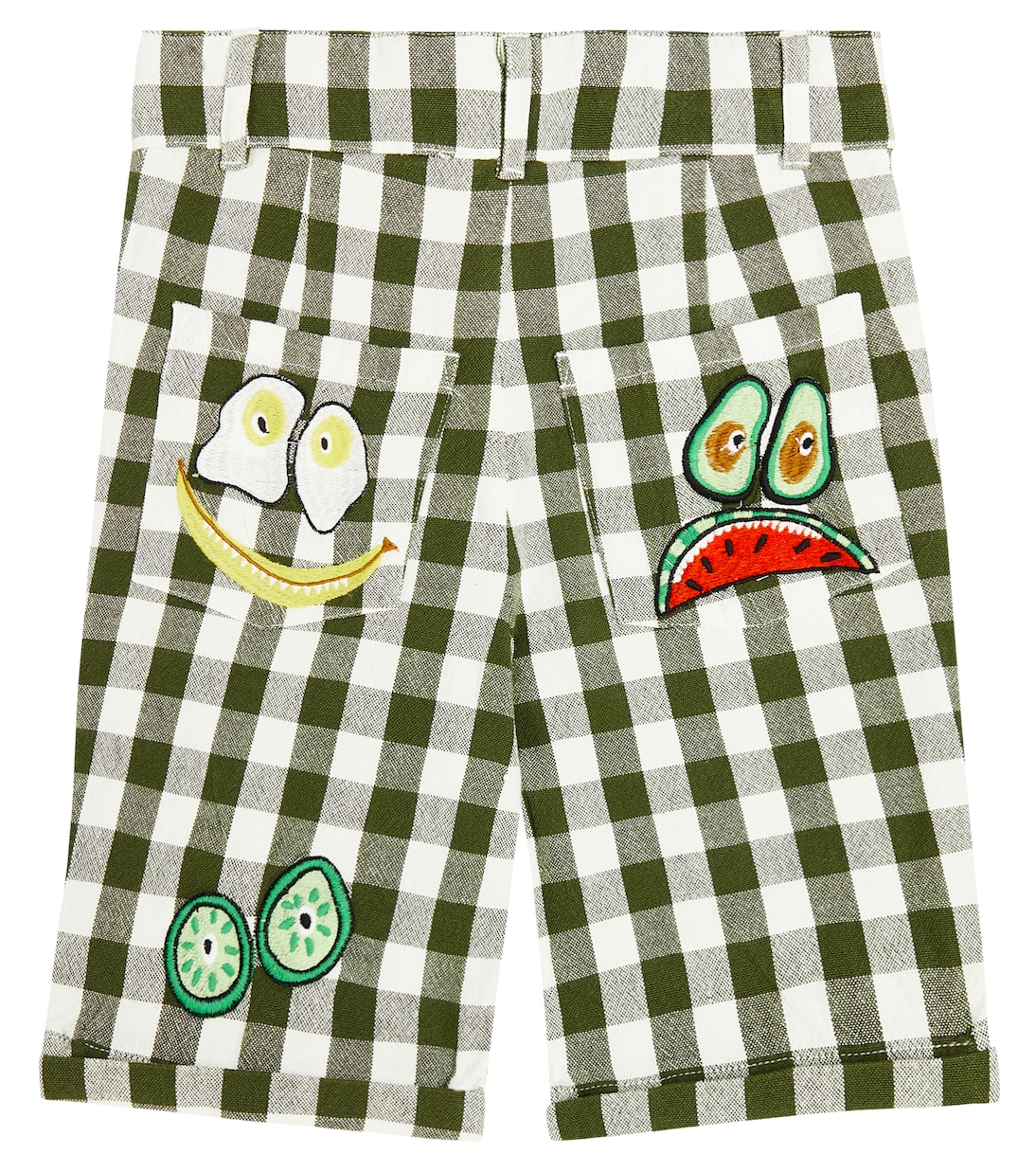 Shorts de algodón a cuadros con apliques | Stella McCartney Kids