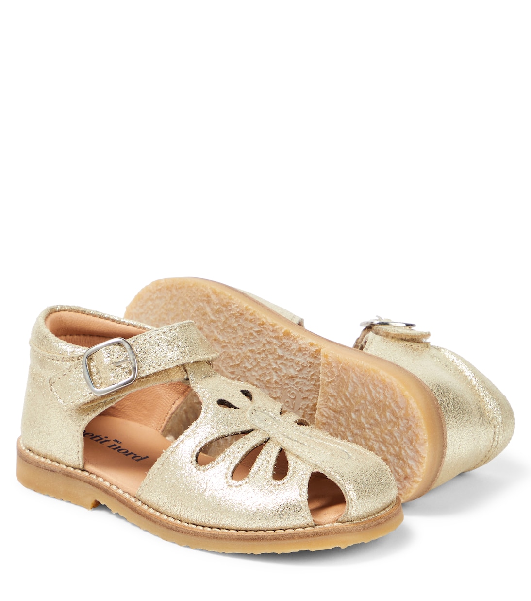 Sandali Butterfly in pelle metallizzata | Petit Nord
