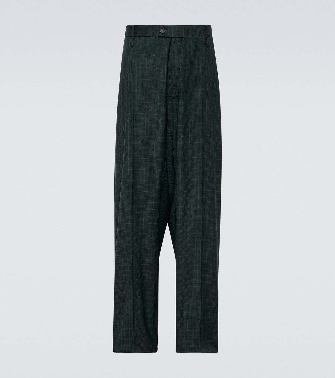 Skater checked wool wide-leg pants | Balenciaga