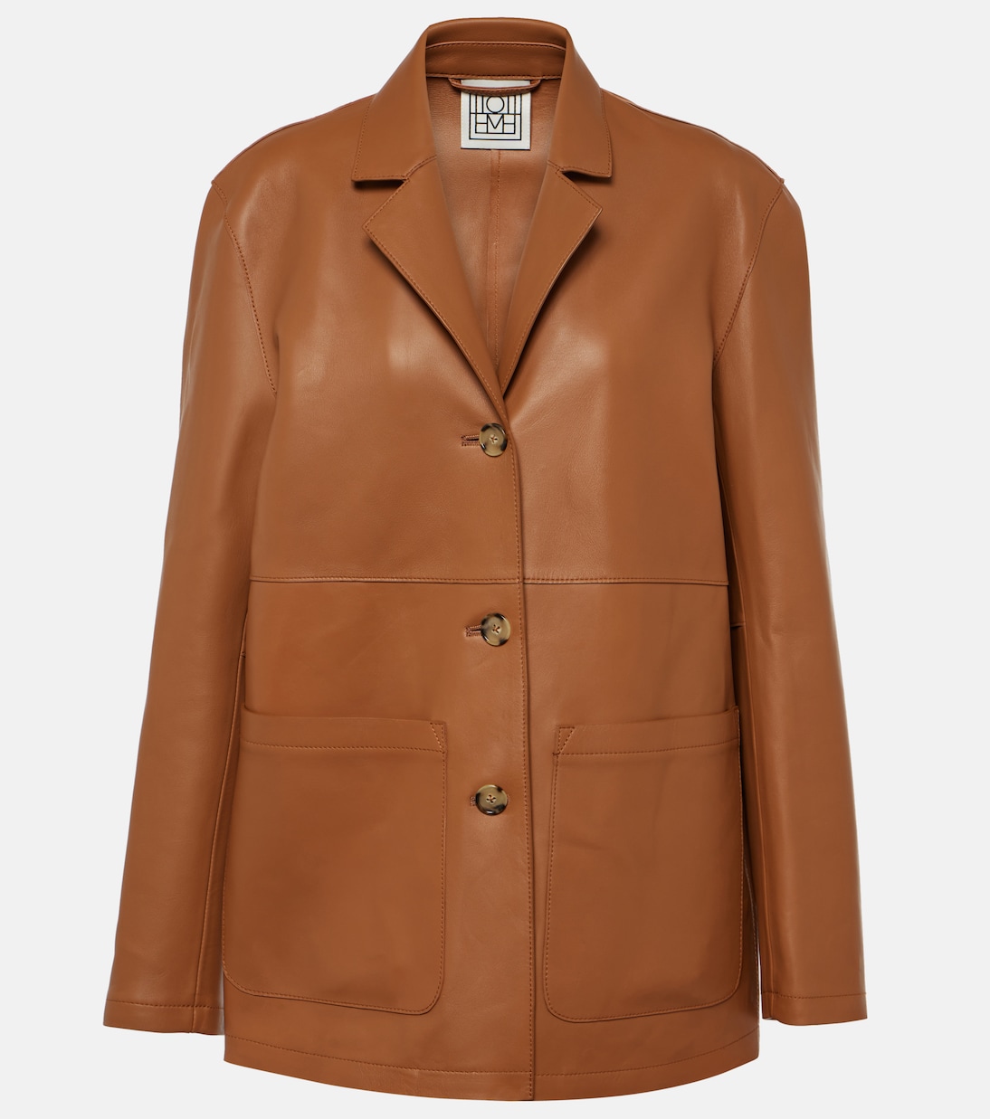 Oversized leather jacket in brown - Toteme | Mytheresa Oversized leather jacket in brown - Toteme | Mytheresa