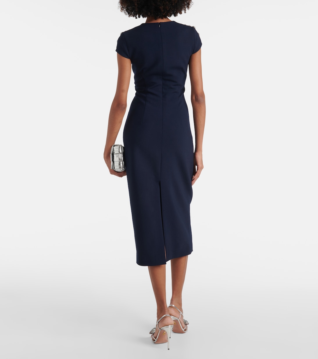 Verziertes Midikleid aus einem Wollgemisch | Oscar de la Renta