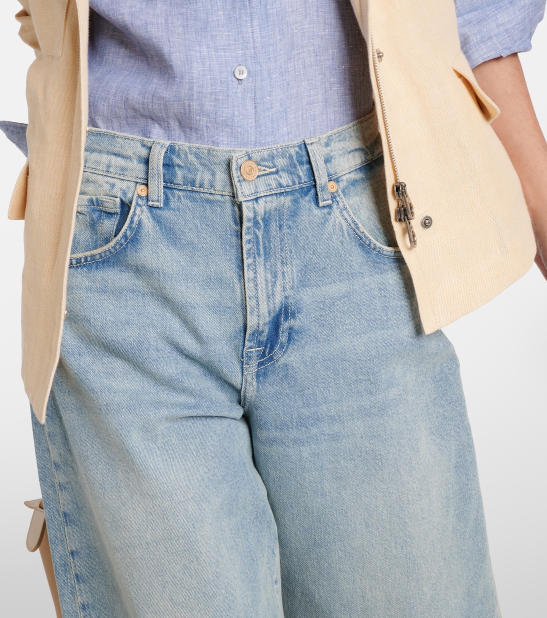 Bonnie high-rise wide-leg jeans in blue - 7 For All Mankind