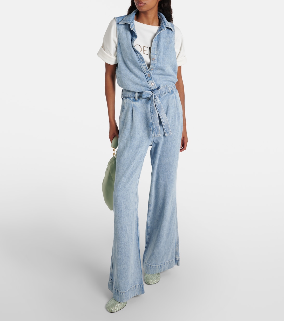 Mono de denim plisado | 7 For All Mankind