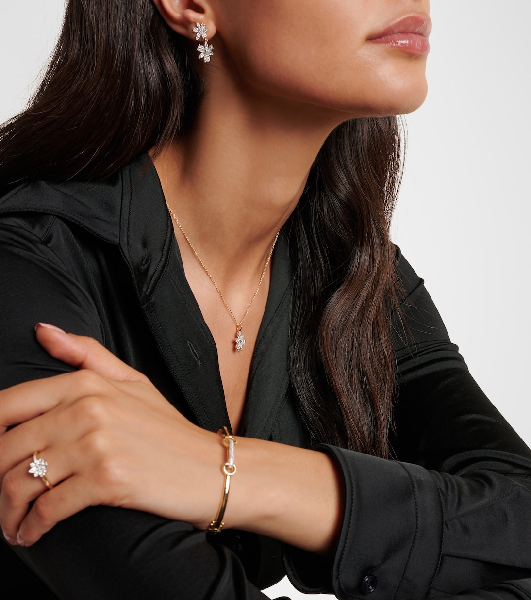 Collier Magnolia en or 14 ct et diamants | Stone and Strand