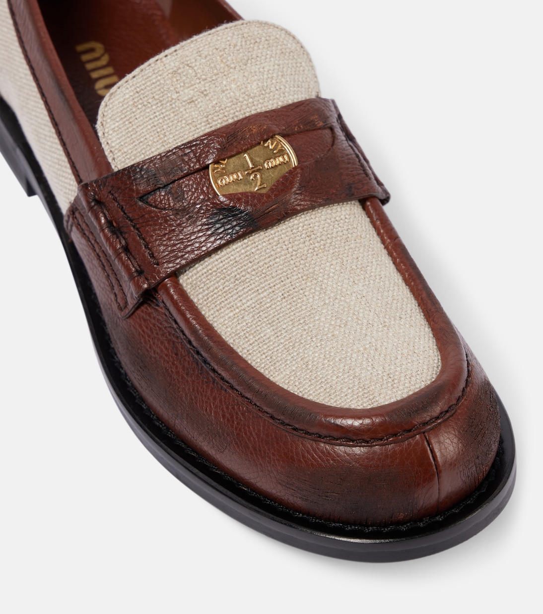 Loafers aus Canvas und Leder | Miu Miu