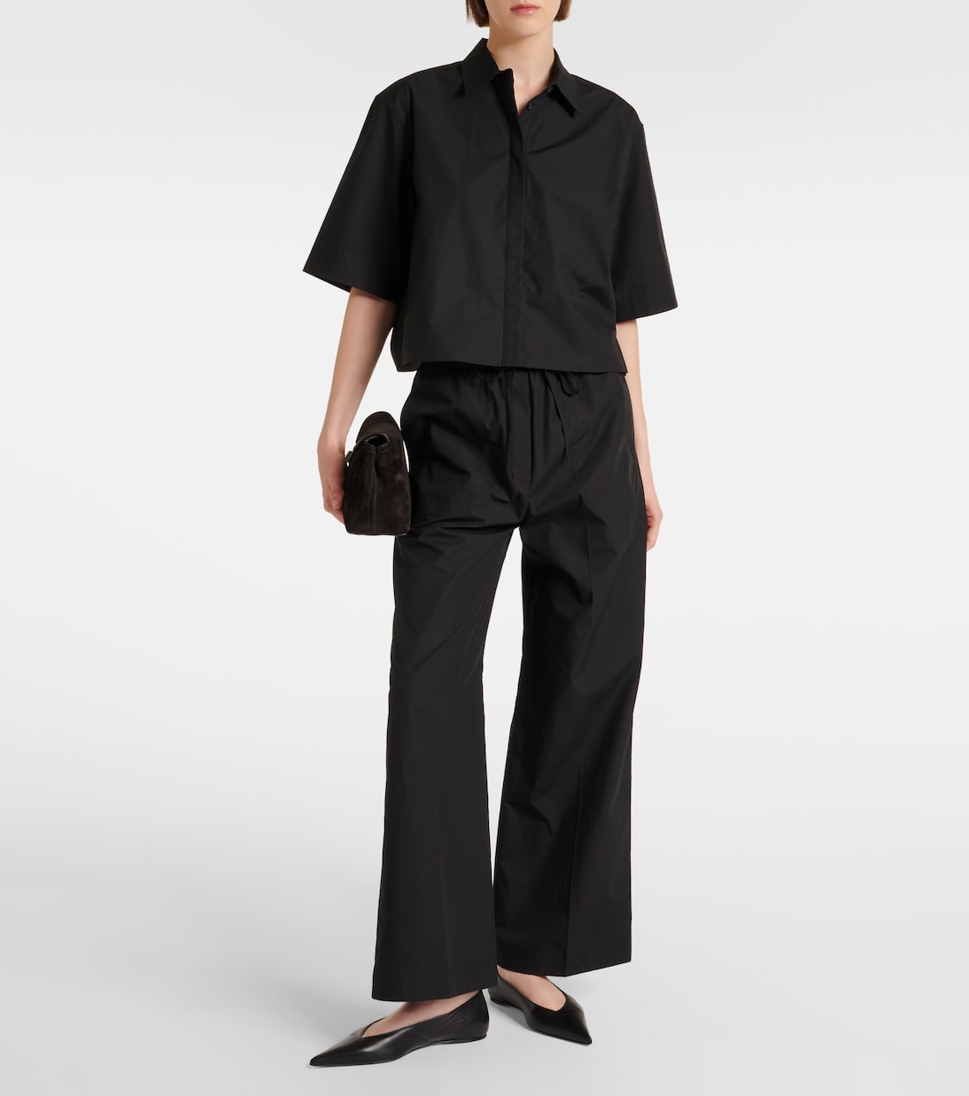 Weite High-Rise-Hose aus Baumwolle | Toteme