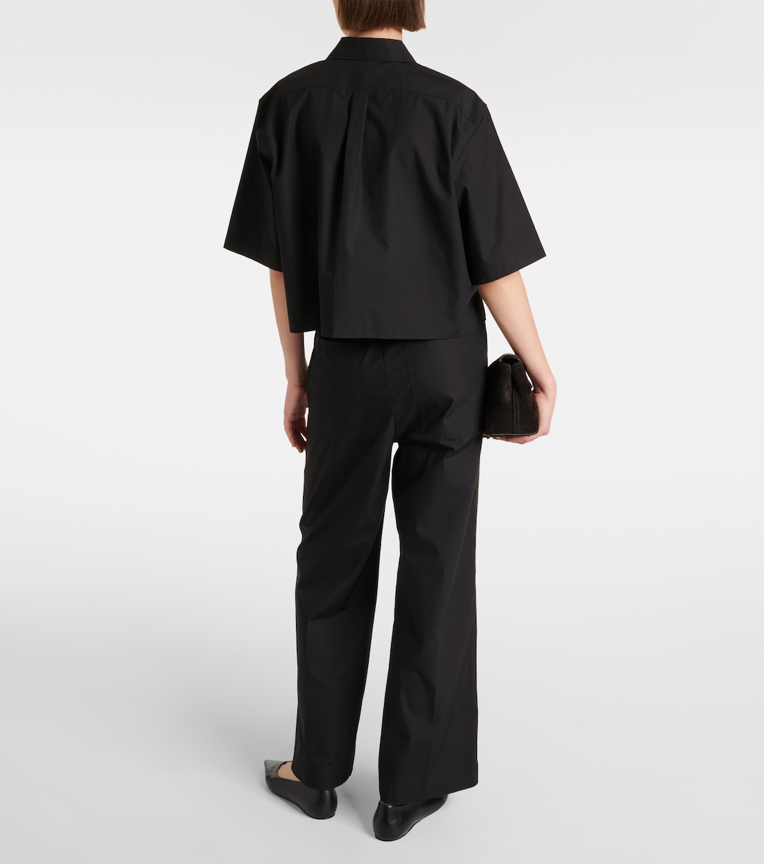 Weite High-Rise-Hose aus Baumwolle | Toteme