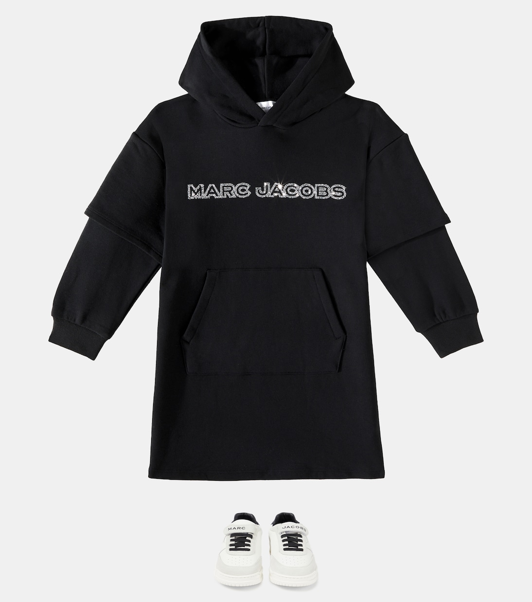 Vestido de algodón adornado con logo | Marc Jacobs Kids