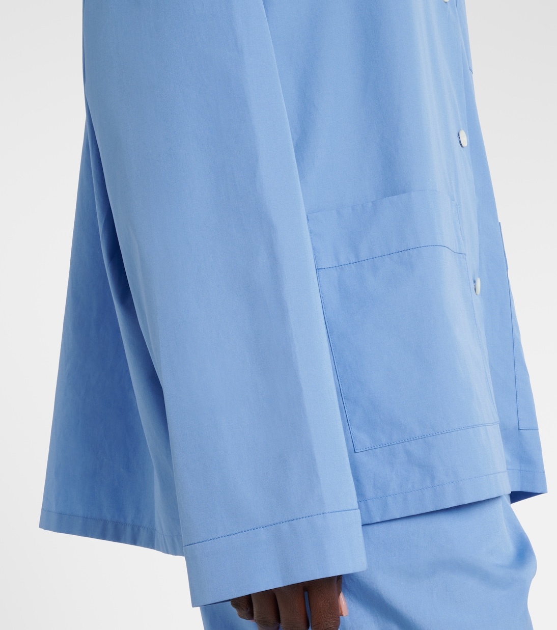Camicia in popeline di cotone con logo | Miu Miu