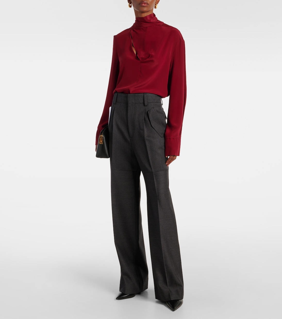 Blusa in seta con foulard | Victoria Beckham