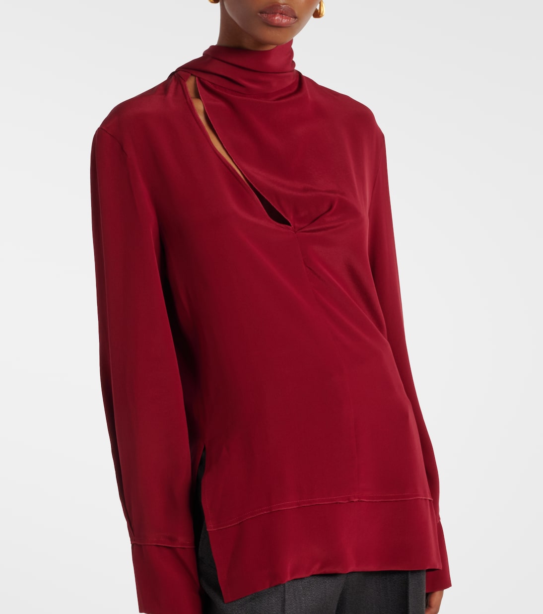 Blusa in seta con foulard | Victoria Beckham