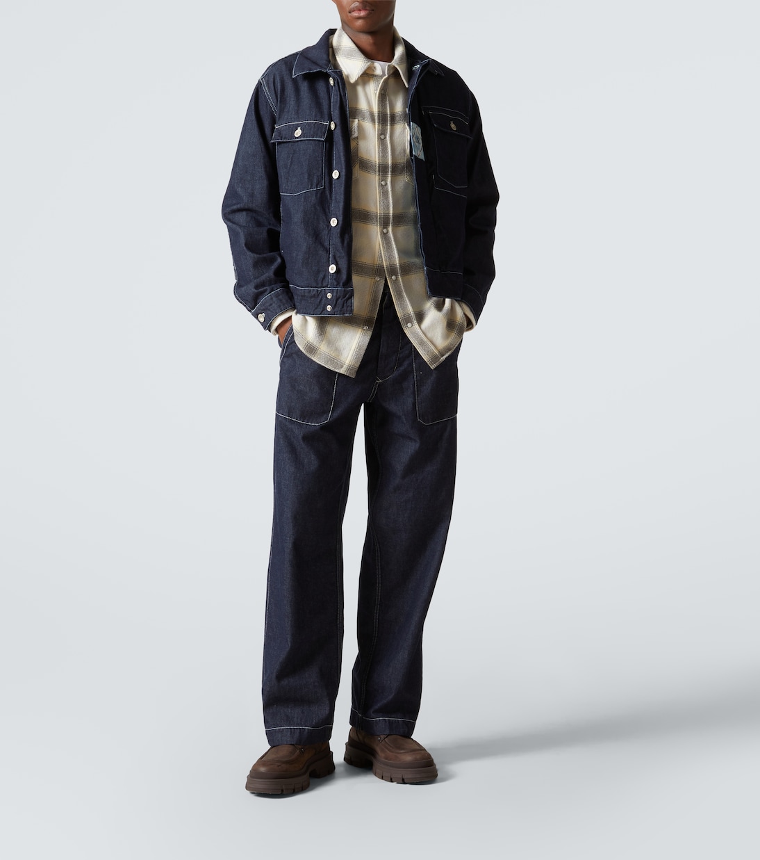 Camisa Moon de cachemir a cuadros | God's True Cashmere