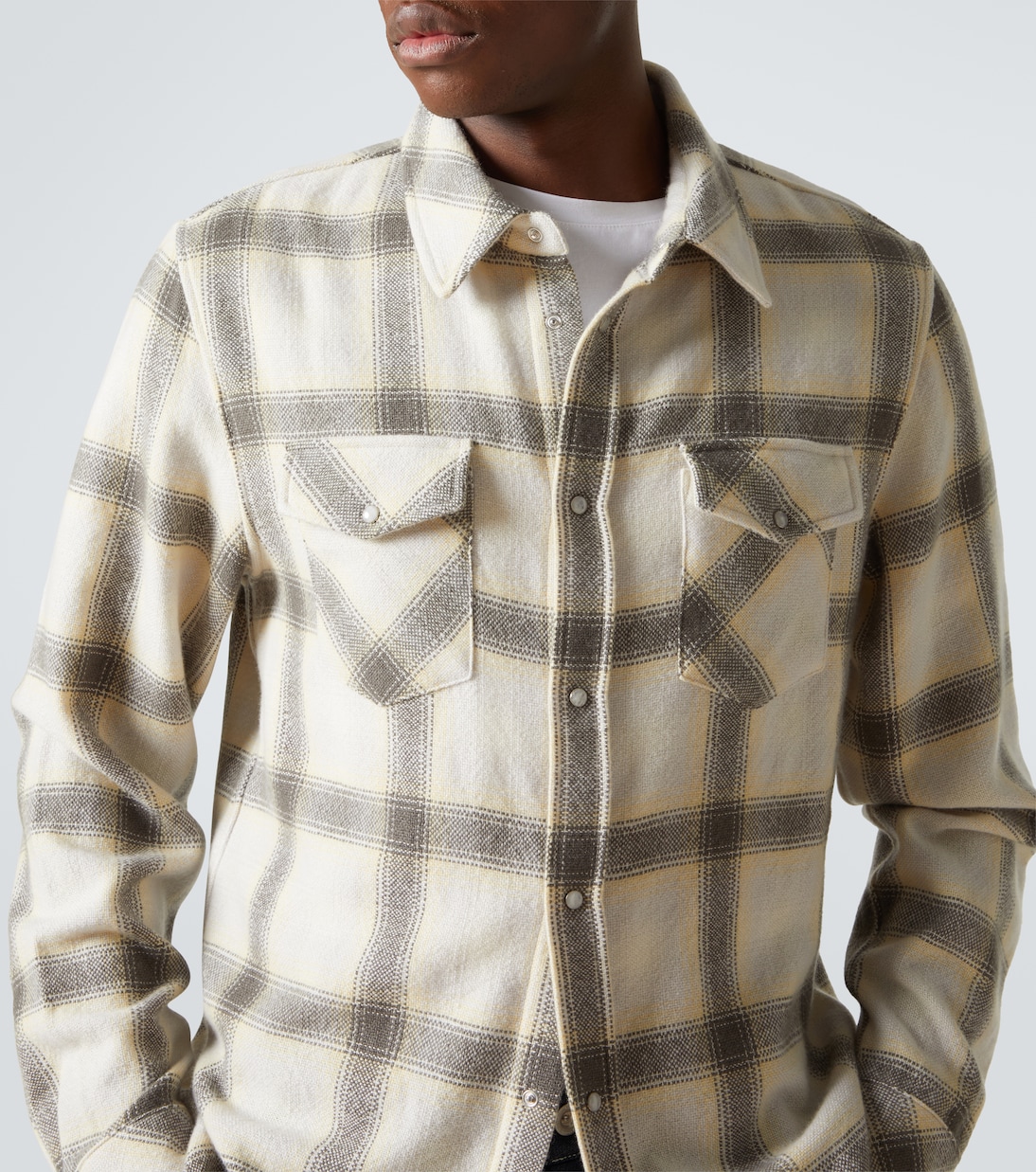 Camisa Moon de cachemir a cuadros | God's True Cashmere