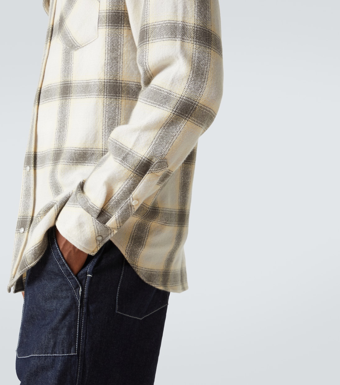 Camisa Moon de cachemir a cuadros | God's True Cashmere