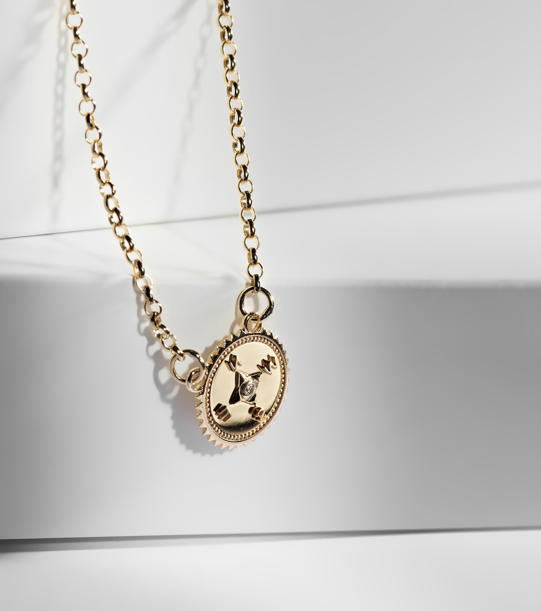 Collana Internal Compass in oro 18kt con diamanti | FoundRae