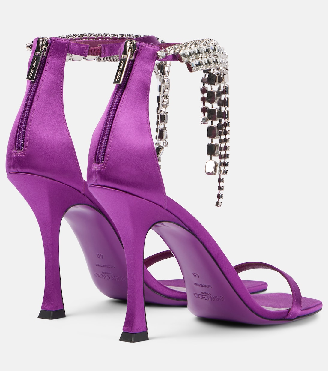 Sandali Verity 100 in raso con cristalli | Jimmy Choo