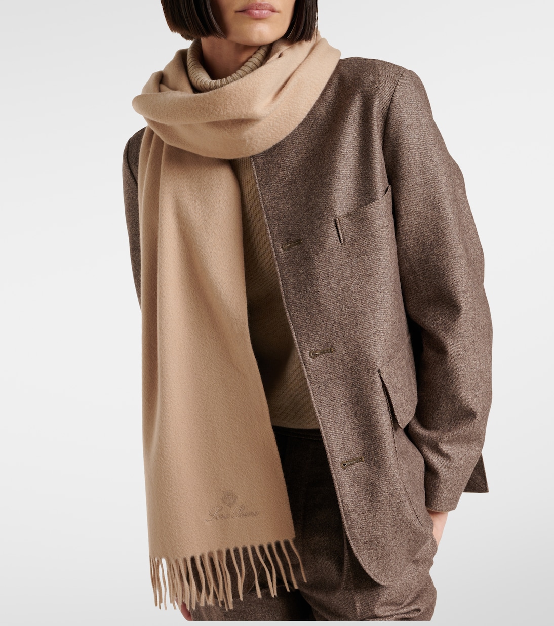Grande Unita fringed cashmere scarf | Loro Piana