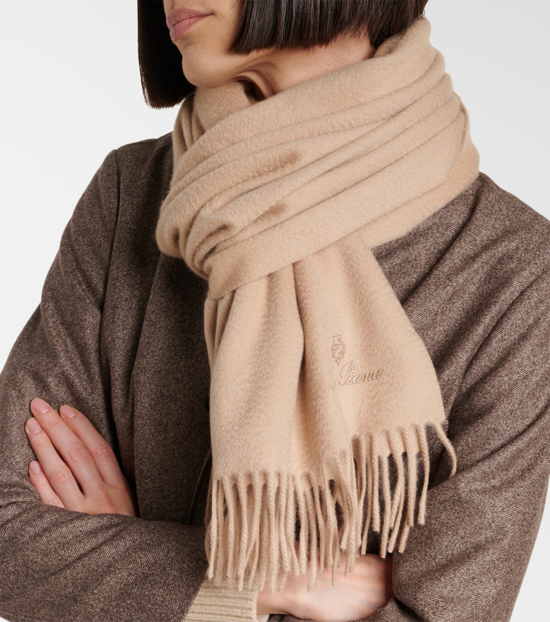 Grande Unita fringed cashmere scarf | Loro Piana