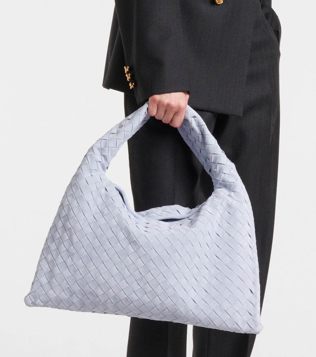 Sac Hop Intrecciato Small en daim | Bottega Veneta