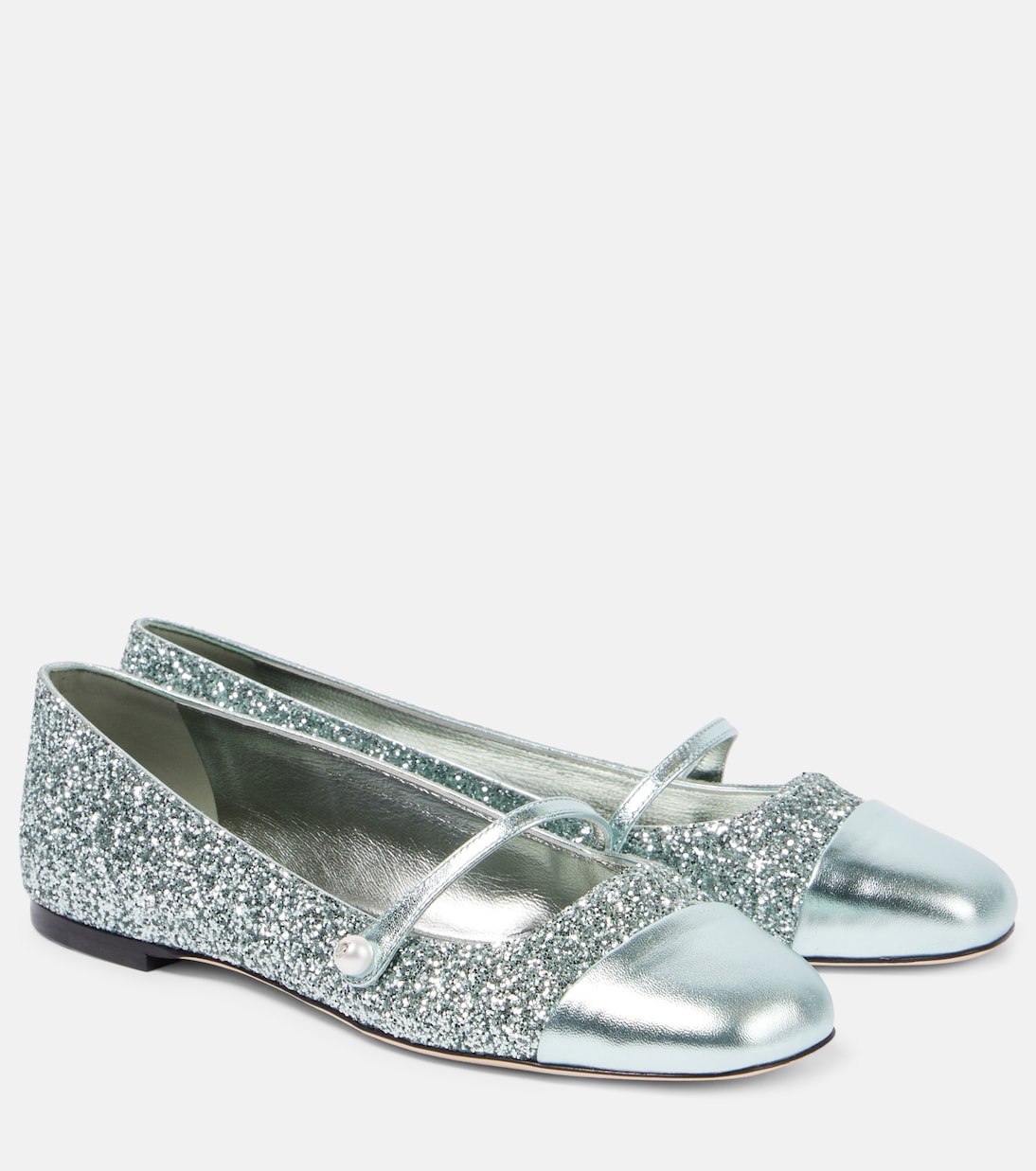 Ballerine Elisa in pelle con glitter | Jimmy Choo