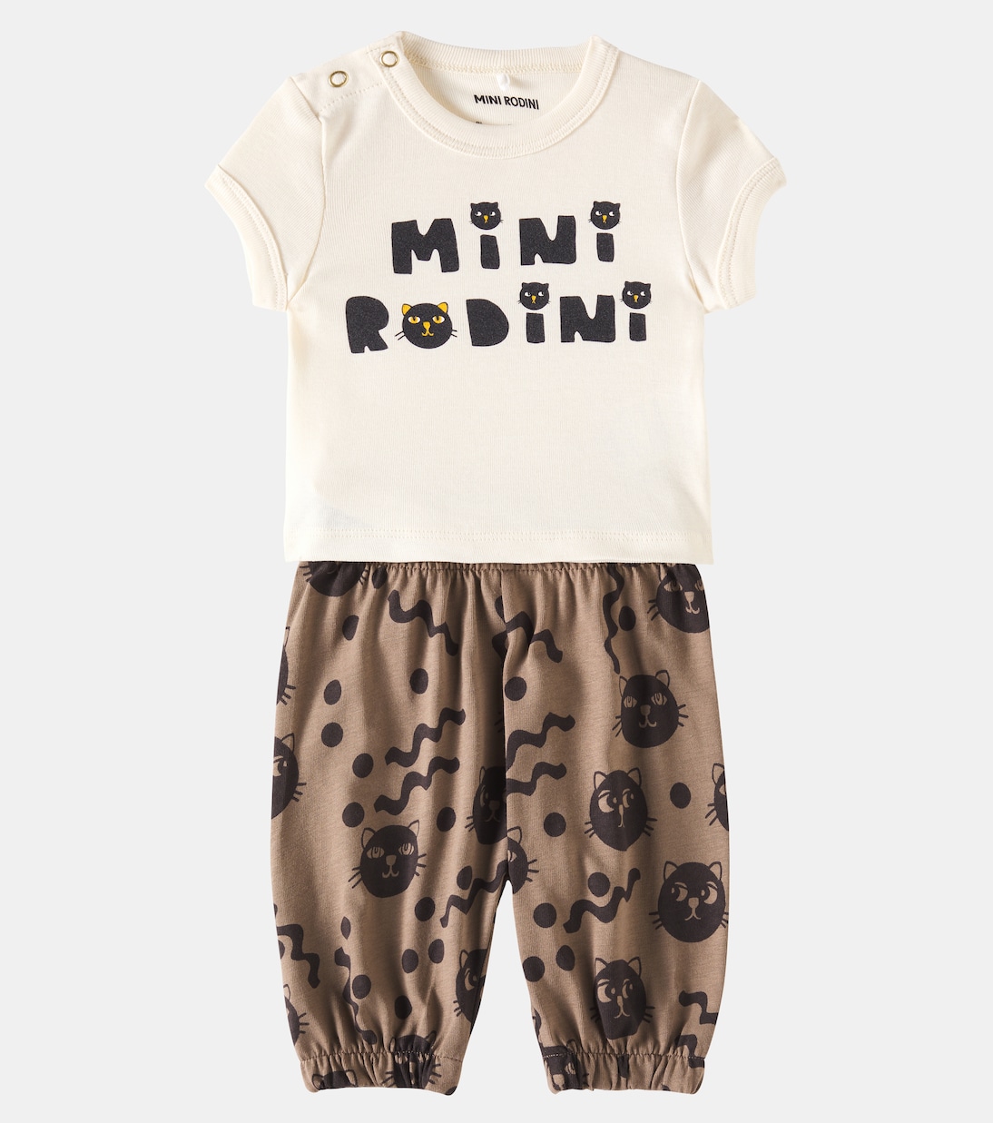 Bebé - set Mini Rodini Cats de camiseta y pantalones | Mini Rodini