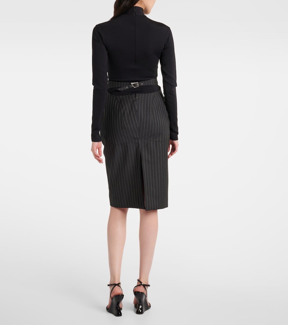 Falda midi de mezcla de lana | Mugler