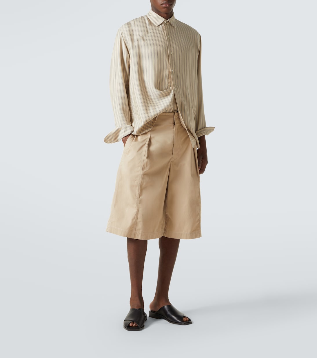Bermuda-Shorts Maxi aus Baumwoll-Twill | Lemaire