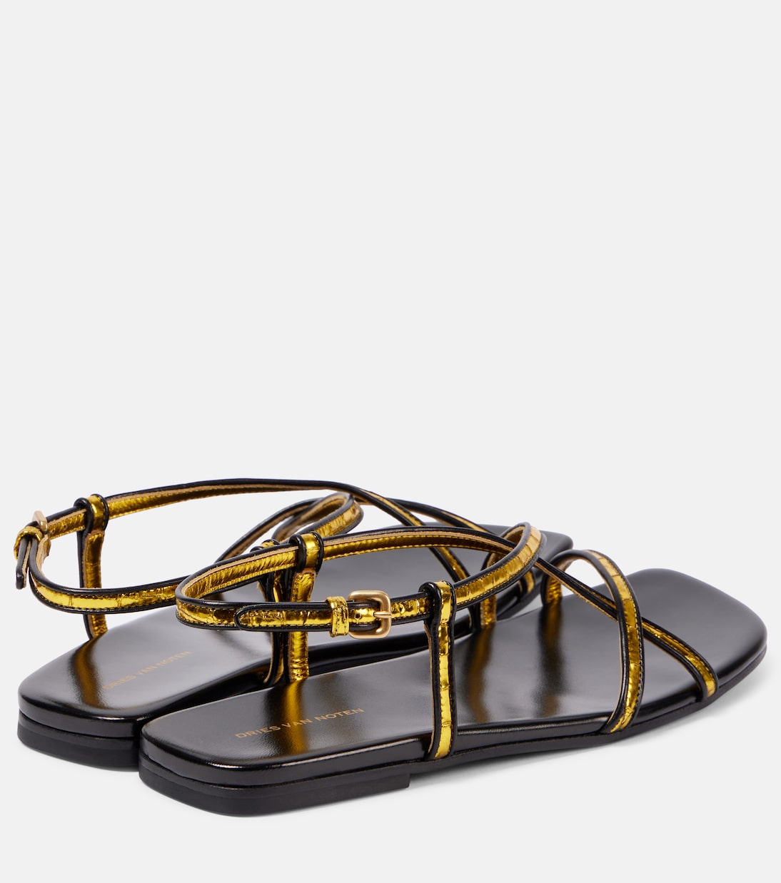 Sandali in pelle metallizzata | Dries Van Noten