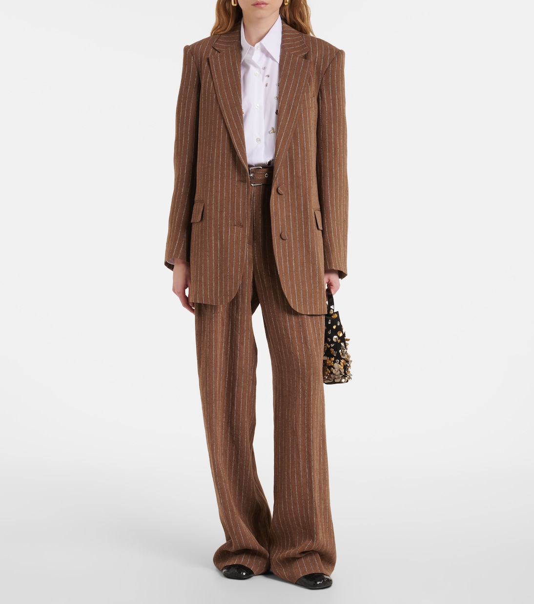 Blazer in misto lino a righe | Dries Van Noten