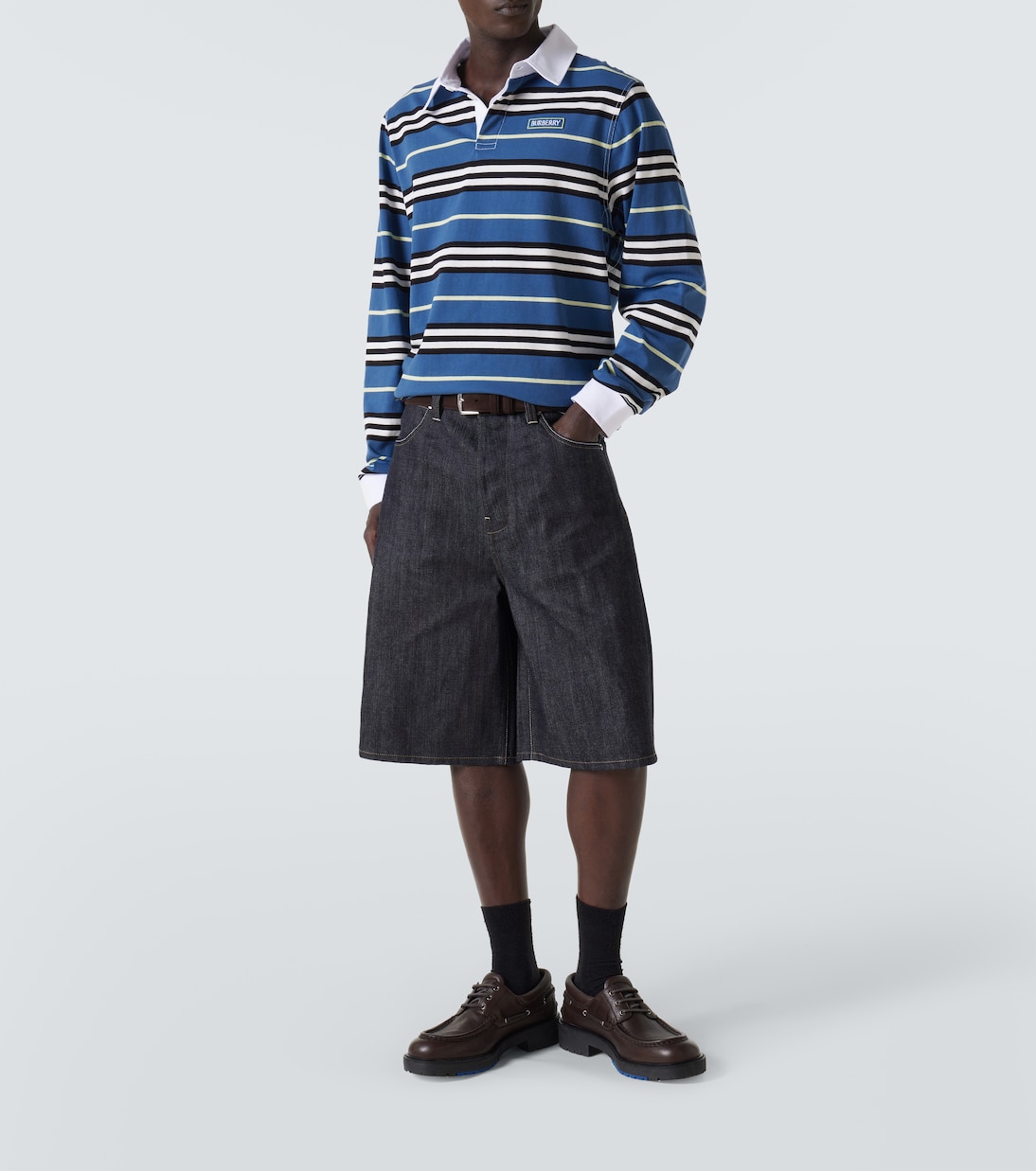 Polo rayé en coton | Burberry