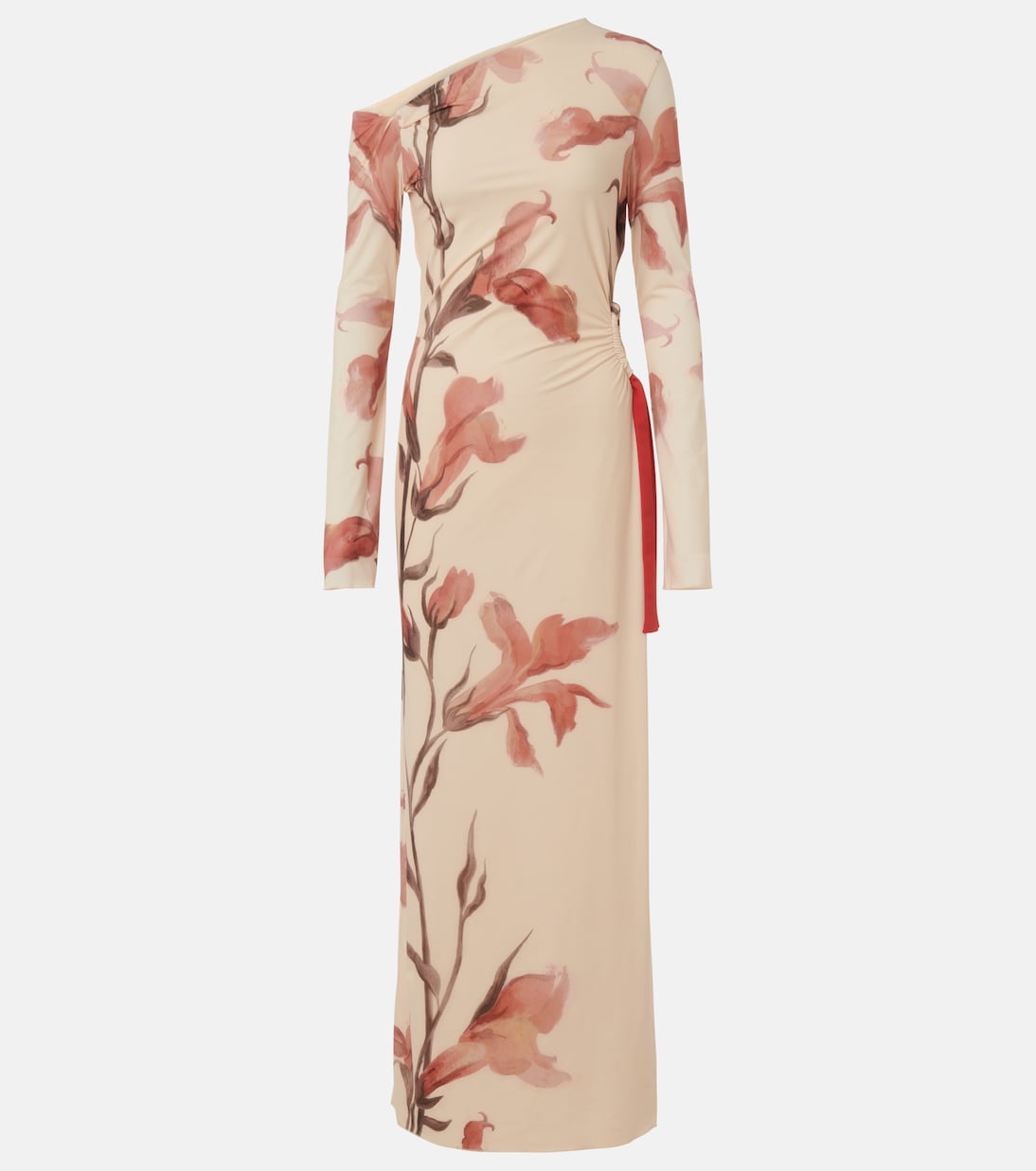 Bedrucktes One-Shoulder-Maxikleid | SIR