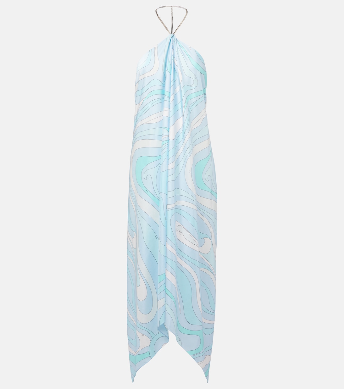 Abito midi asimmetrico Marmo in twill di seta | Pucci