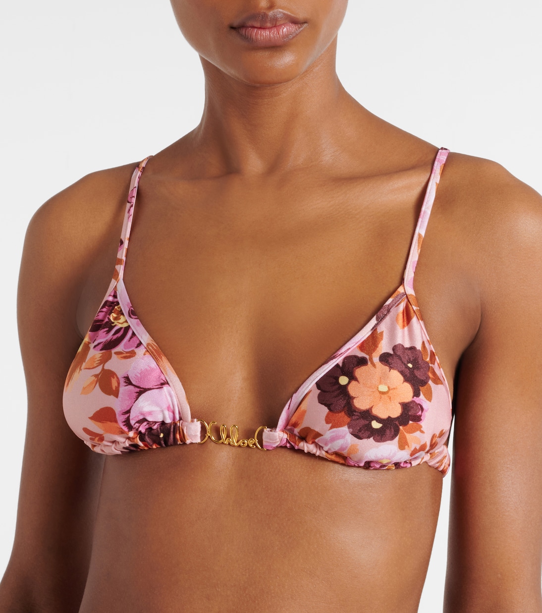Haut de bikini à logo à fleurs | Chloé