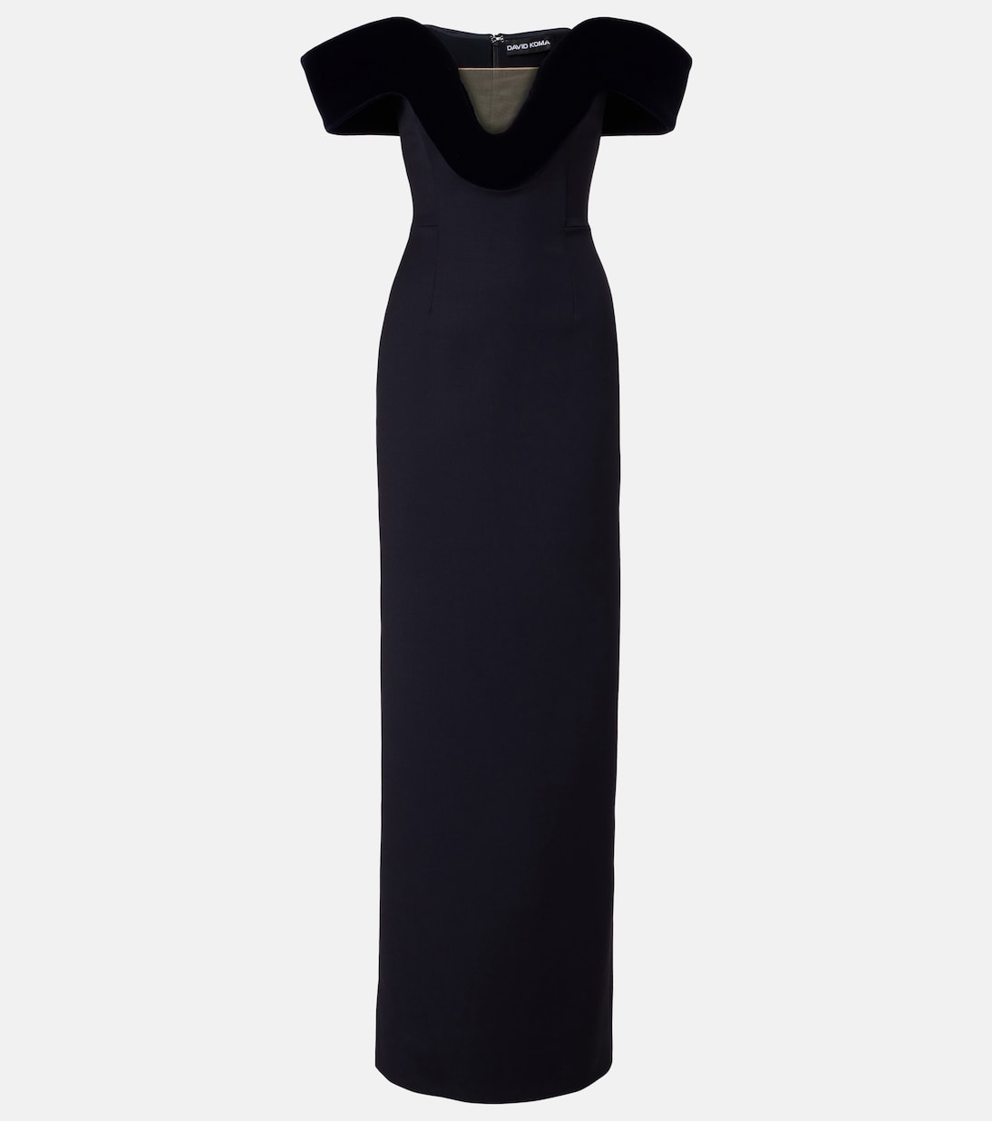 Off-shoulder wool-blend bustier gown | David Koma