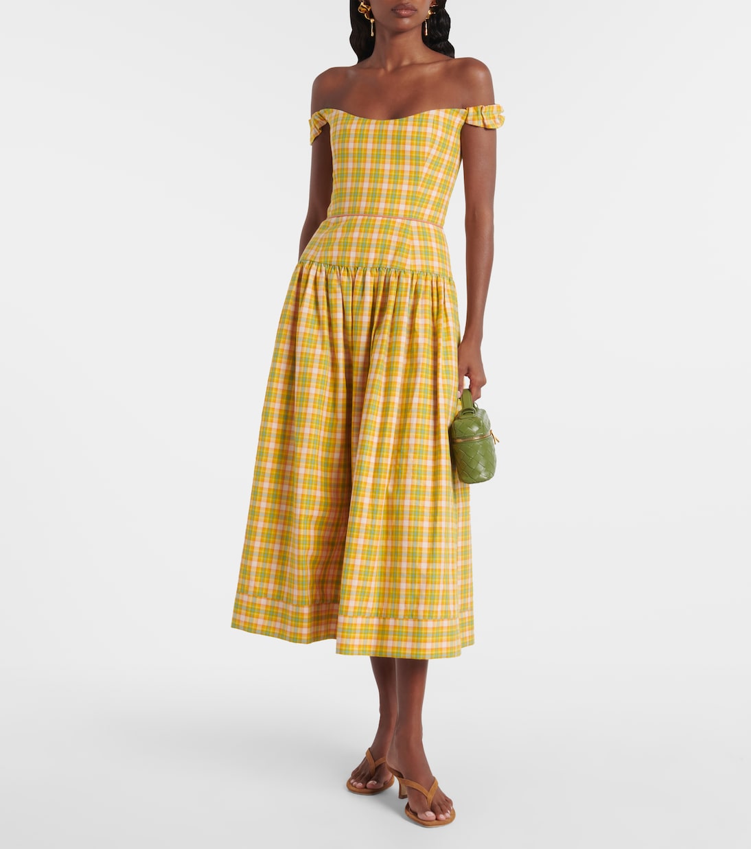 Giorgia checked cotton midi dress | Markarian