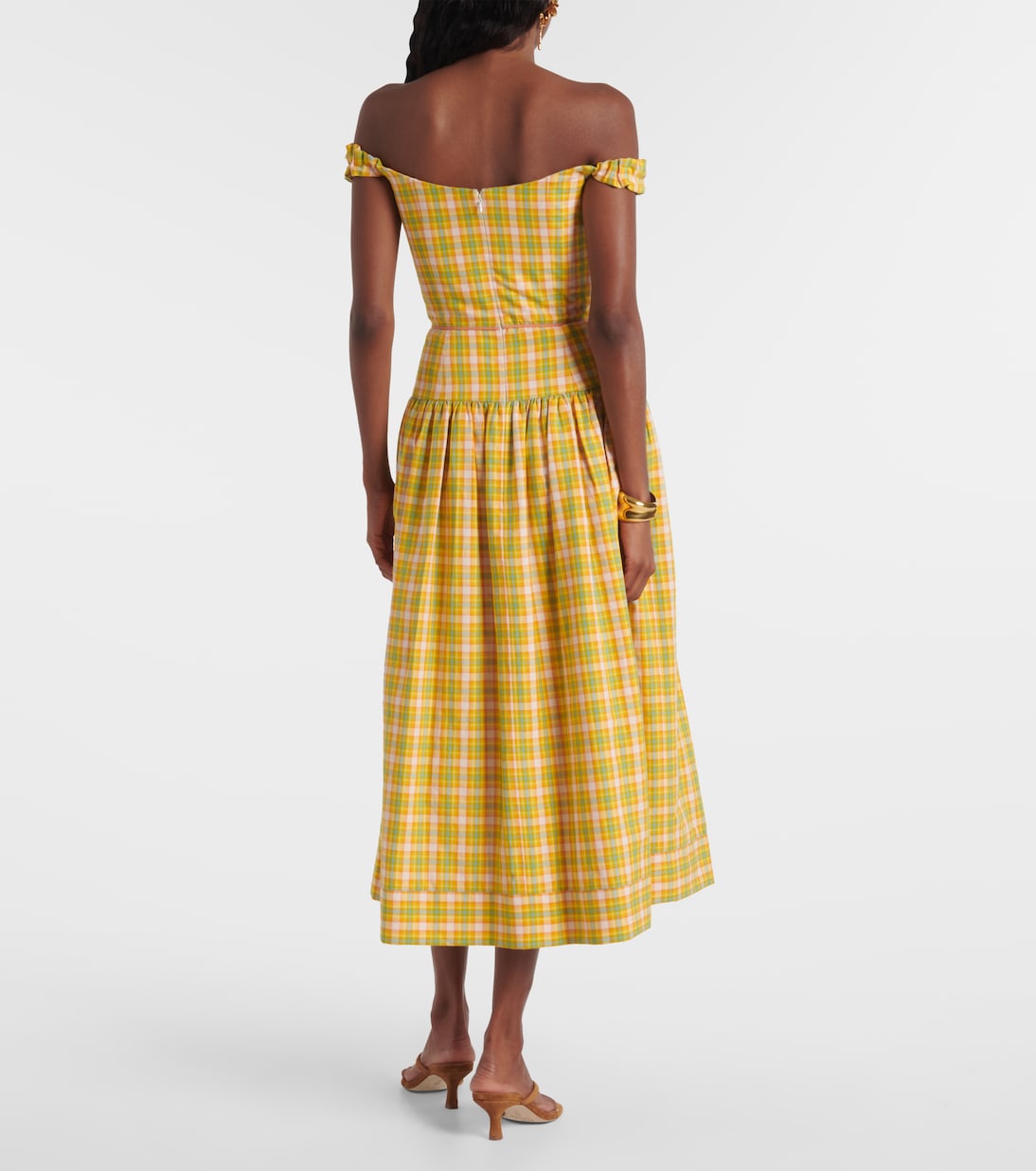 Giorgia checked cotton midi dress | Markarian