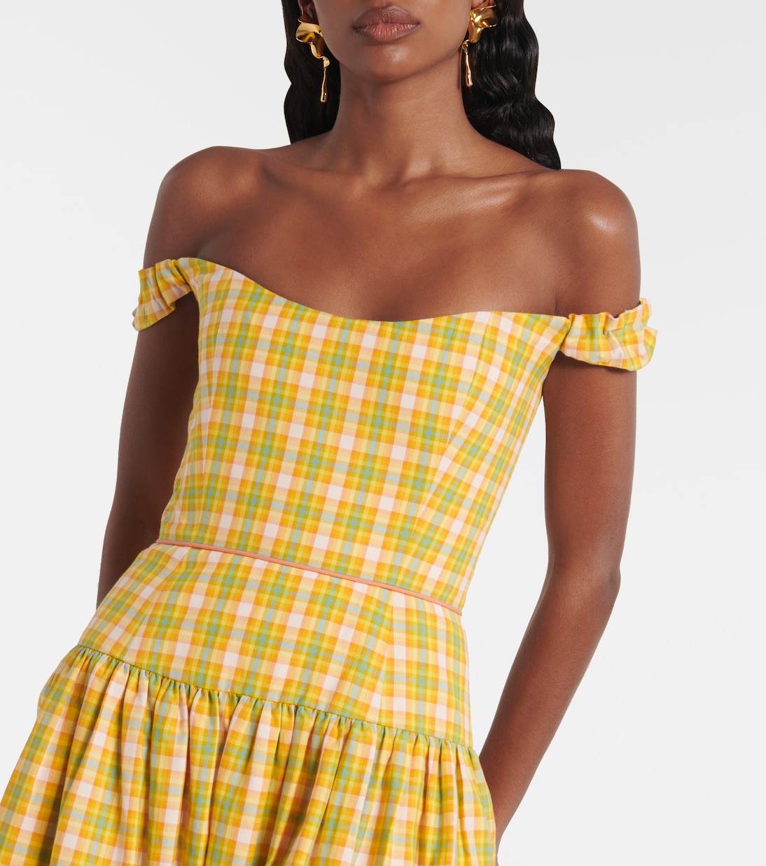 Giorgia checked cotton midi dress | Markarian