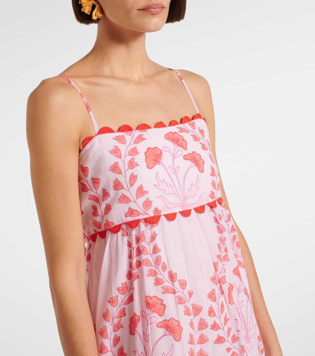 Printed cotton midi dress | Juliet Dunn