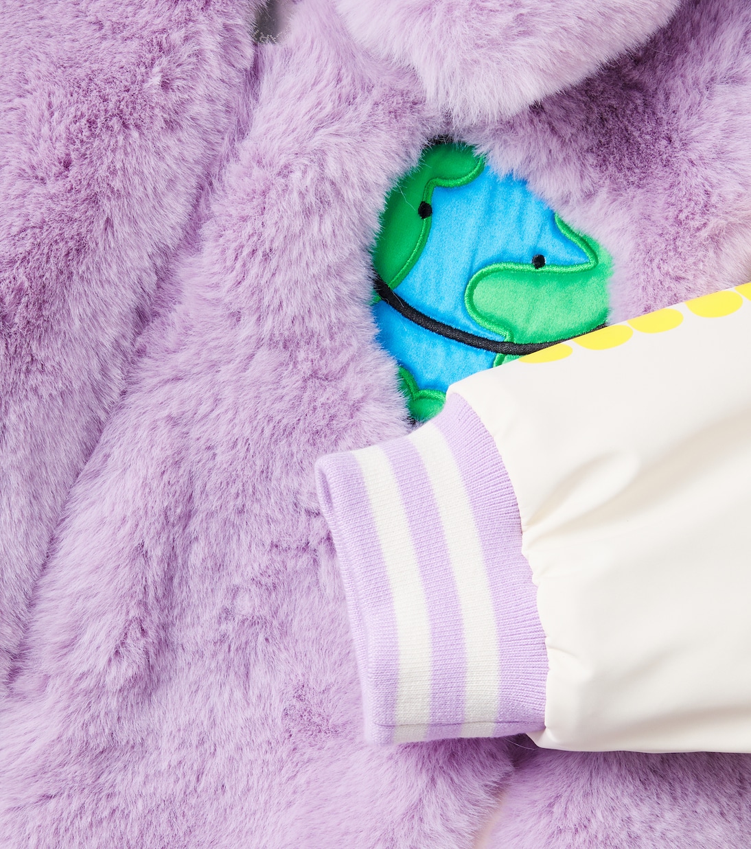 Faux fur-trimmed varsity jacket | Stella McCartney Kids