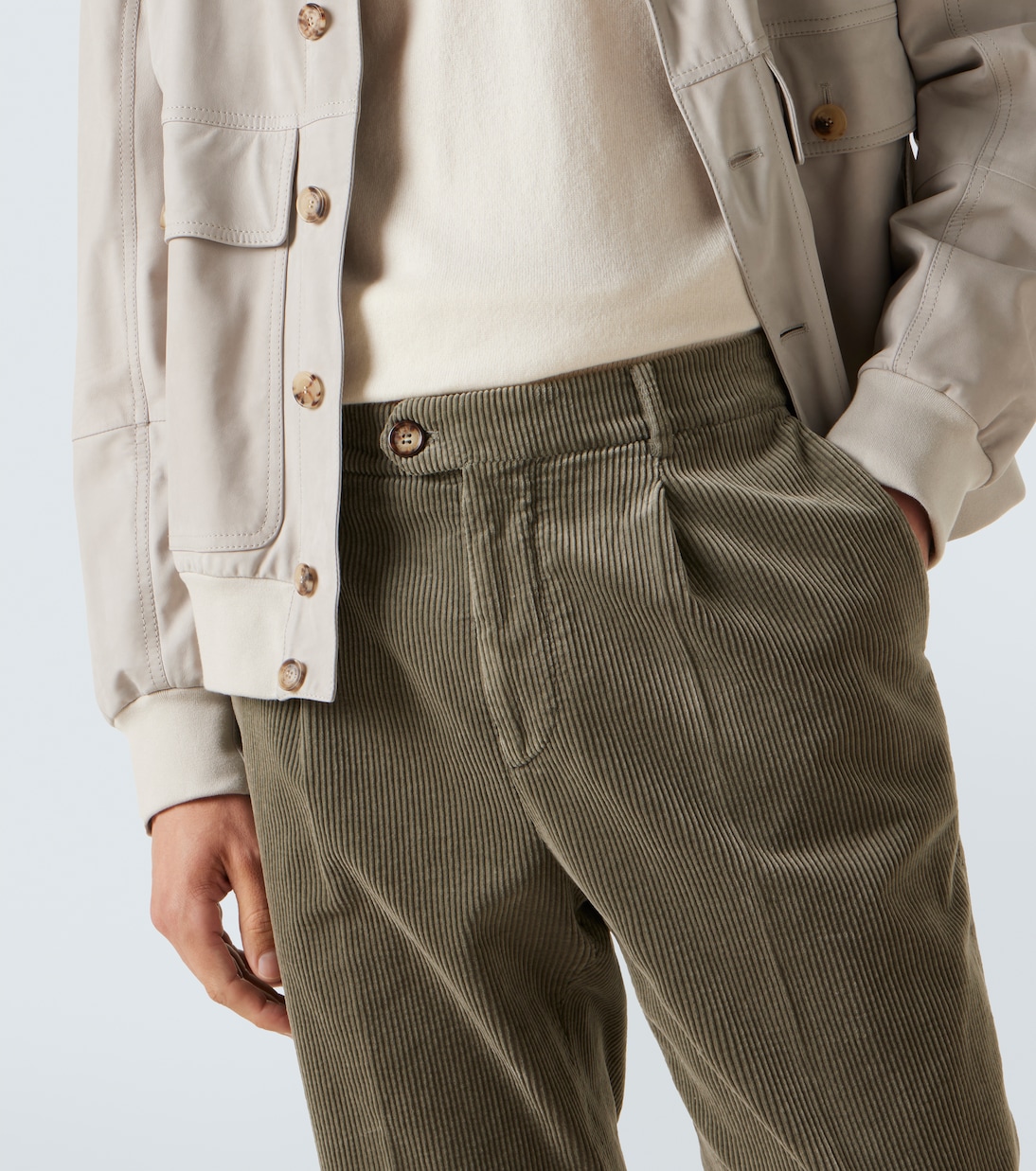 Pantalon chino en velours côtelé | Brunello Cucinelli