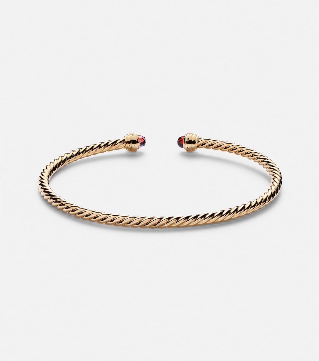 Pulsera Cablespira® Flex de oro de 18 ct con granates y diamantes | David Yurman