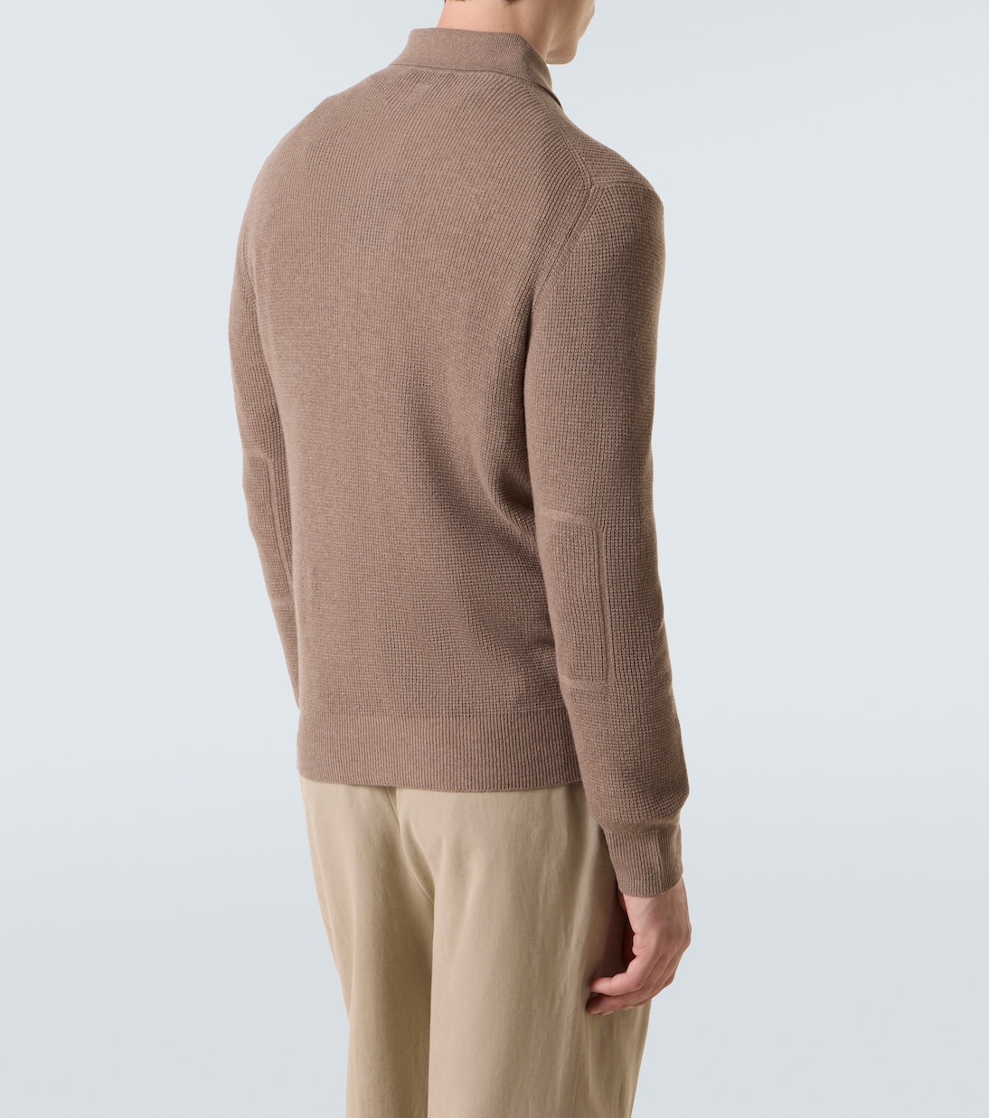 Waffle-knit wool and cashmere polo sweater | Canali