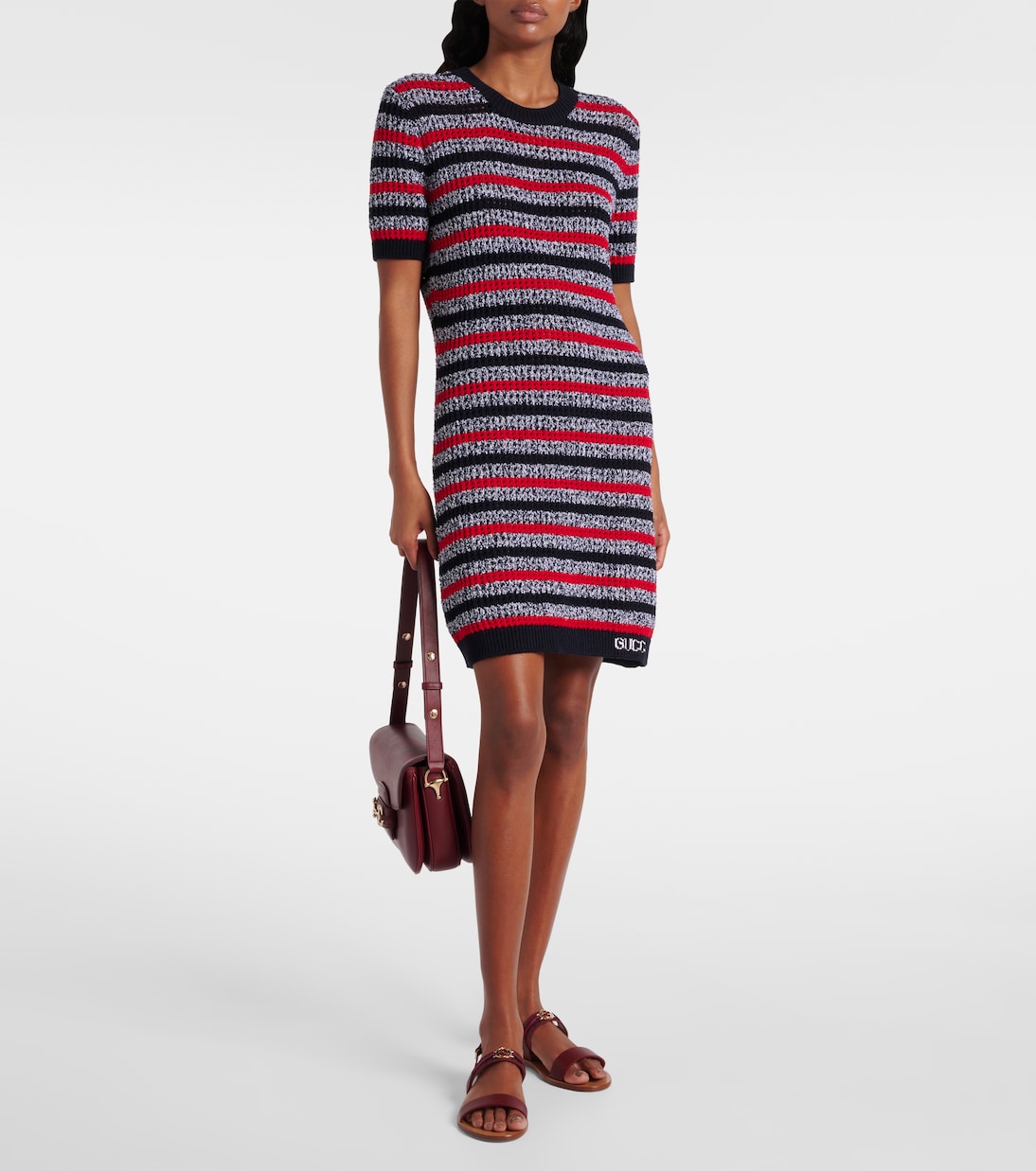 Interlocking G Web Stripe leather sandals | Gucci