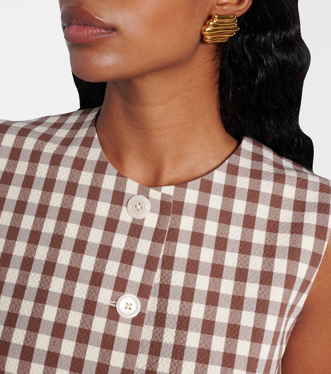 Lois gingham seersucker top | Veronica Beard