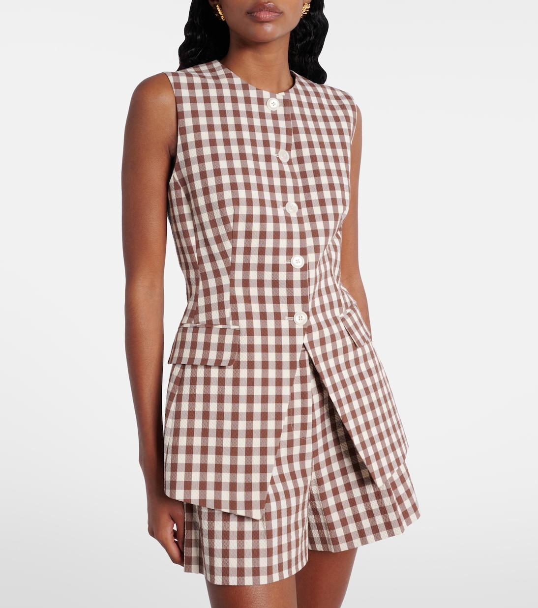 Lois gingham seersucker top | Veronica Beard