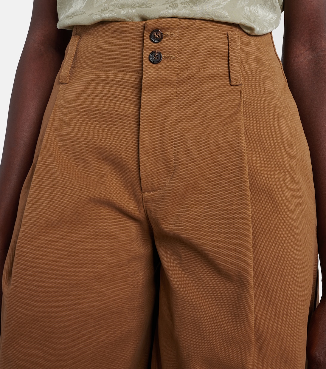 Pantalon ample à taille haute en coton | Chloé